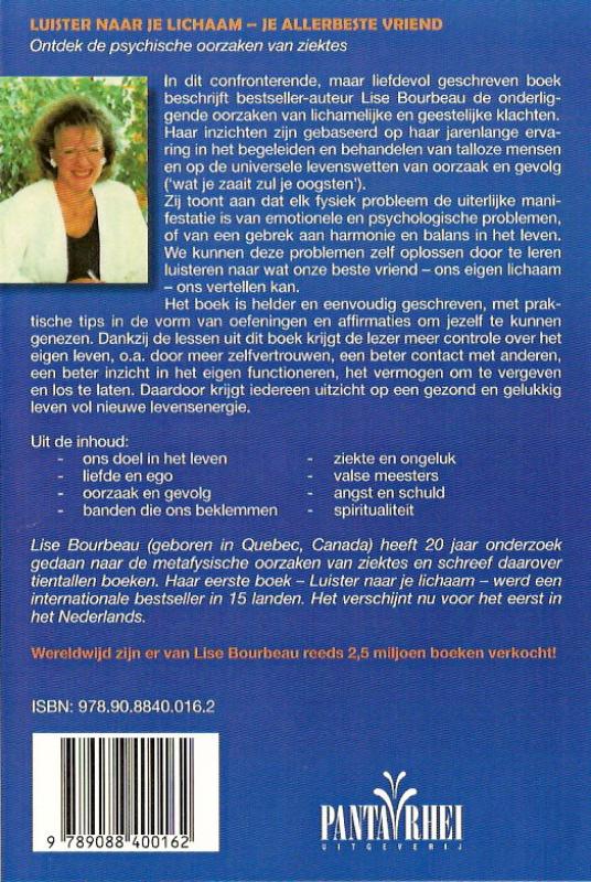 Achterkant van Luister naar je lichaam - je allerbeste vriend