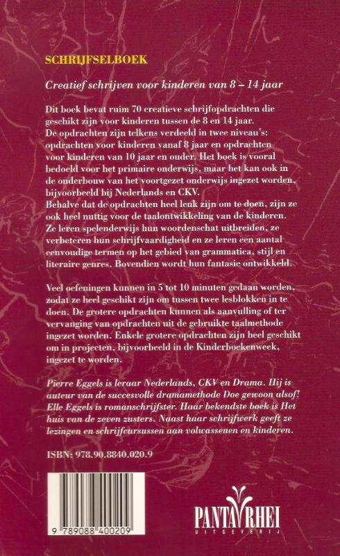 Achterkant van Schrijfselboek