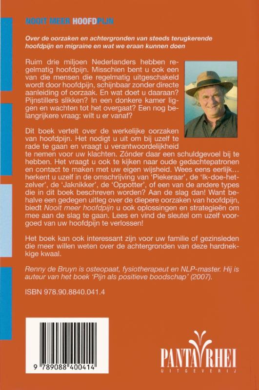 Achterkant van Nooit meer hoofdpijn