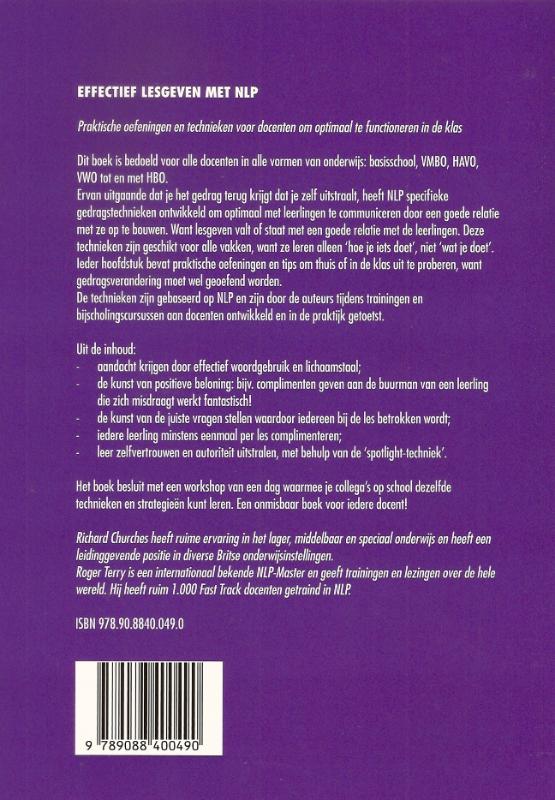 Achterkant van Effectief lesgeven met NLP