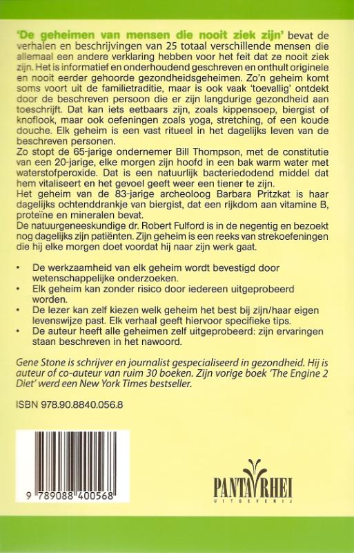 Achterkant van De geheimen van mensen die nooit ziek zijn