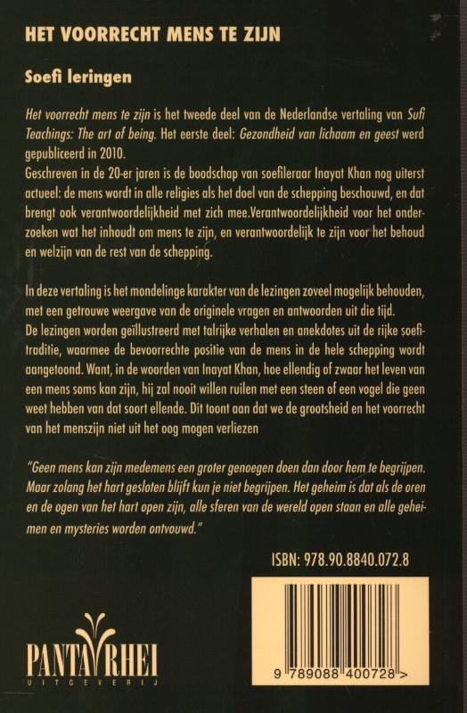 Achterkant van Het voorrecht mens te zijn