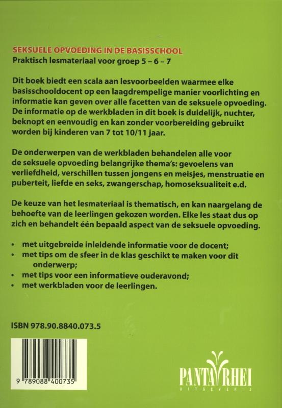 Achterkant van Seksuele opvoeding in de basisschool