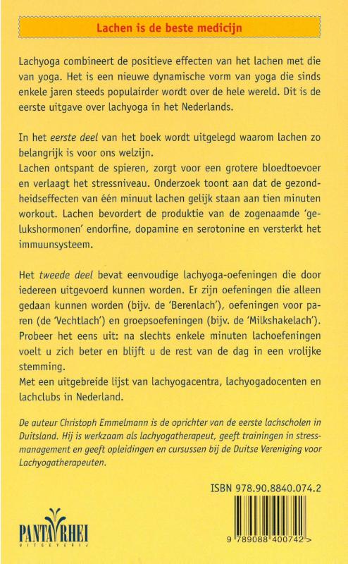 Achterkant van Lachyoga