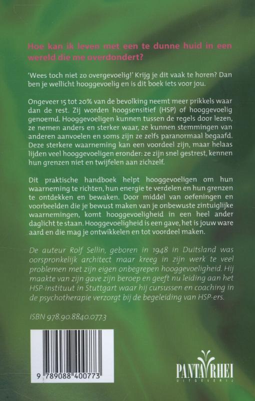 Achterkant van Leefboek hooggevoeligheid