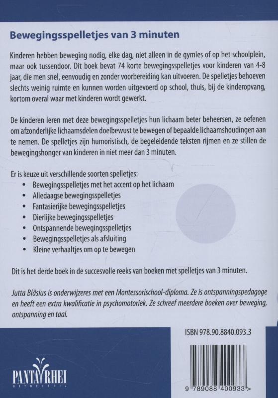 Achterkant van Bewegingsspelletjes van 3 minuten