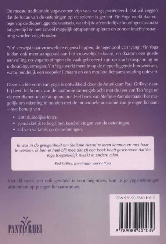 Achterkant van Yin yoga