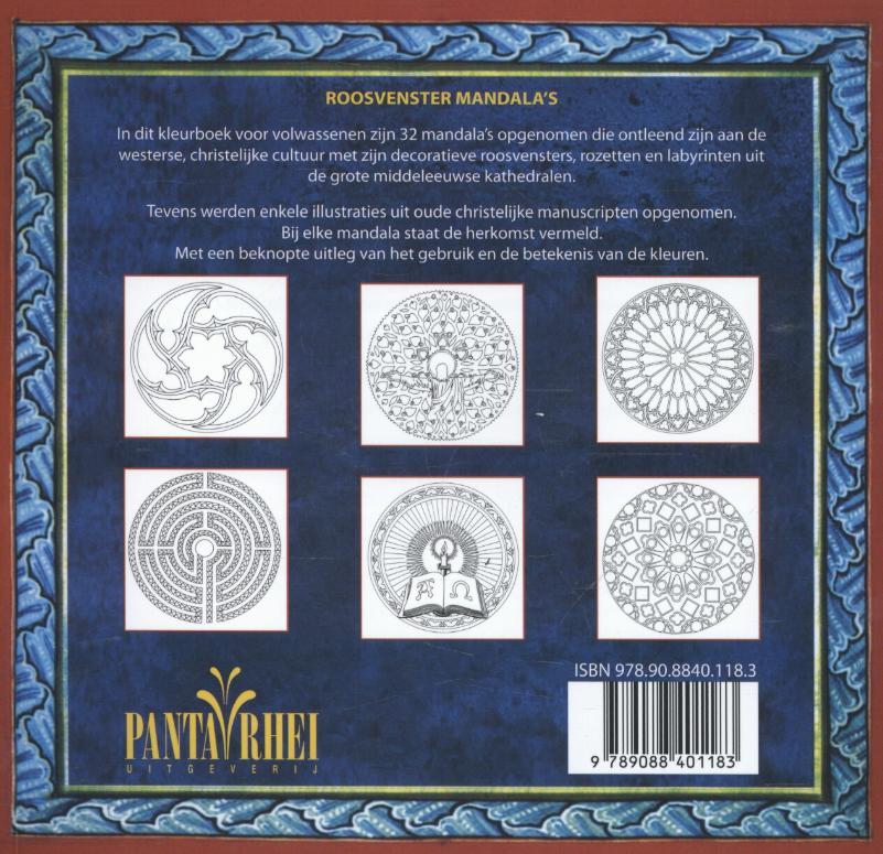 Achterkant van Roosvenster Mandala's