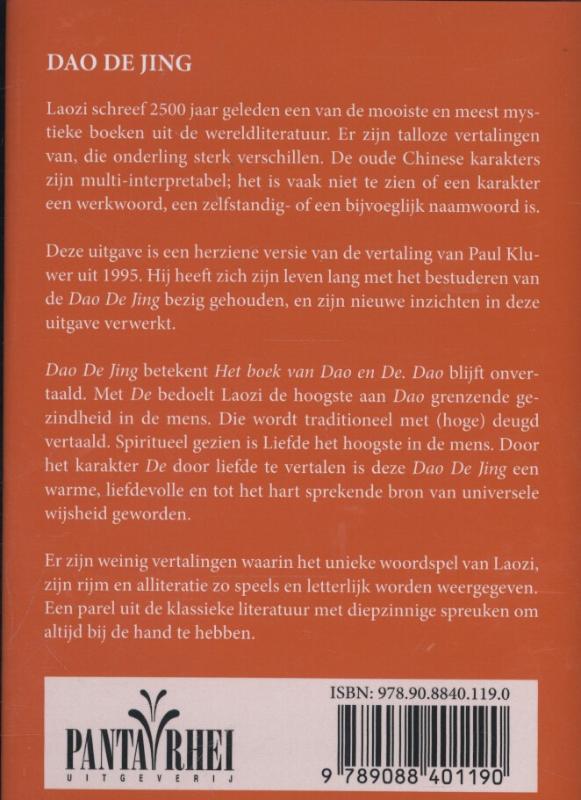 Achterkant van Dao de jing