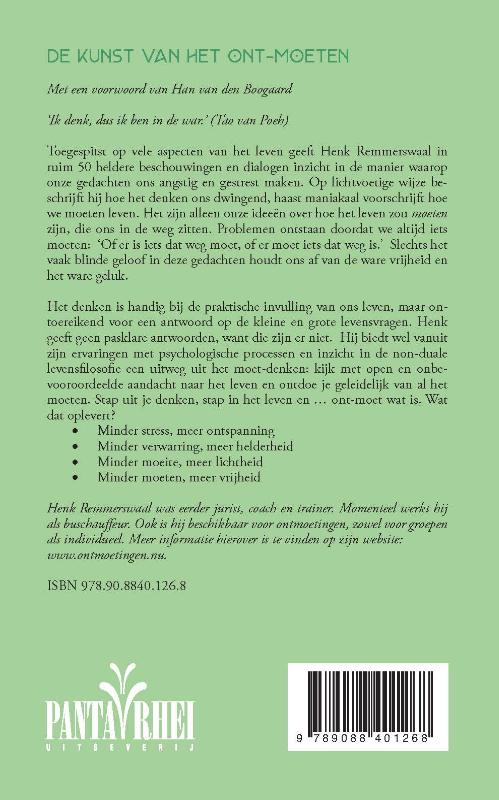Achterkant van De kunst van het ont-moeten