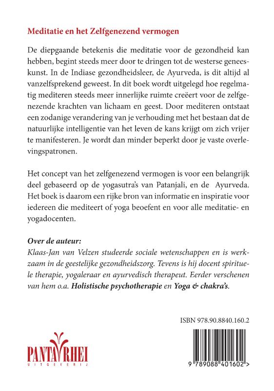 Achterkant van Meditatie en het zelfgenezend vermogen