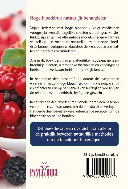 Achterkant van Hoge bloeddruk natuurlijk behandelen