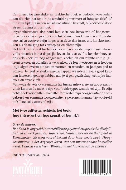 Achterkant van Over introvert of hoogsensitief zijn