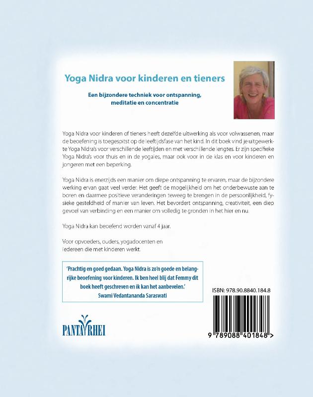 Achterkant van Yoga Nidra voor kinderen en tieners