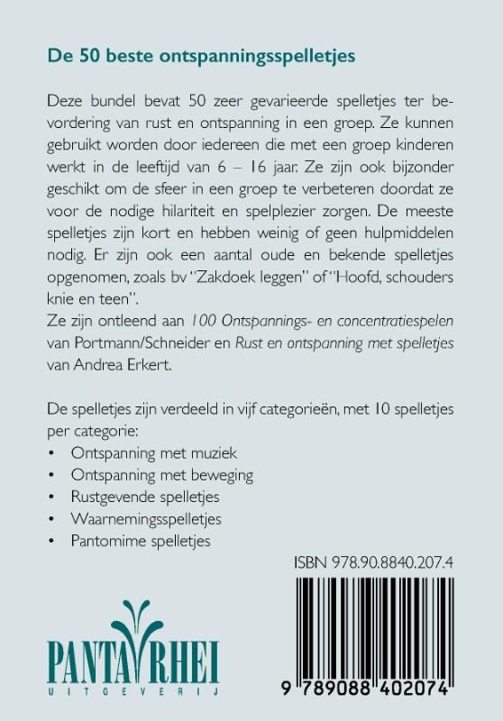 Achterkant van De 50 beste ontspanningsspelletjes