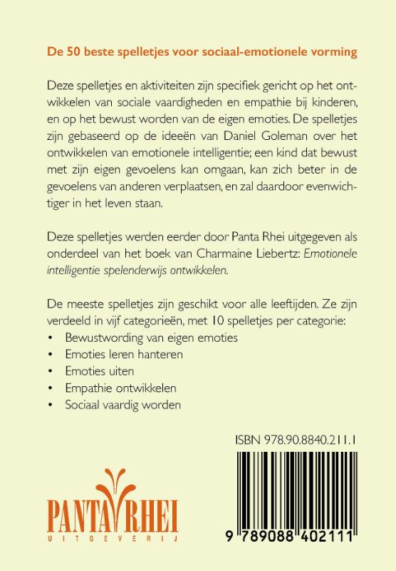 Achterkant van De 50 beste spelletjes voor sociaal-emotionele vorming