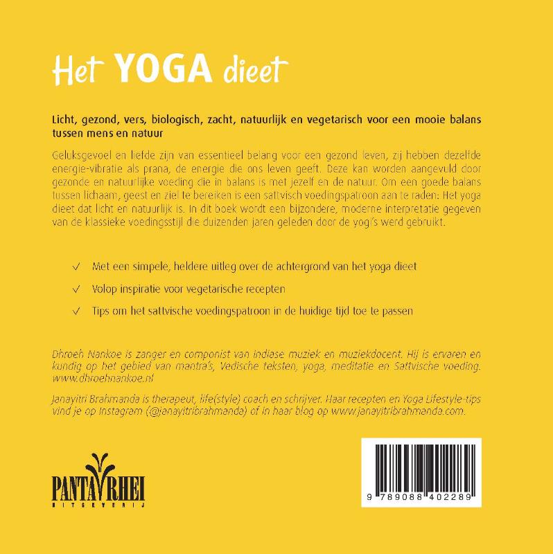 Achterkant van Het yoga dieet