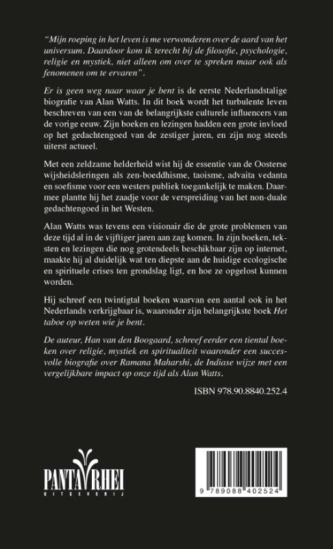 Achterkant van Er is geen weg naar waar je bent