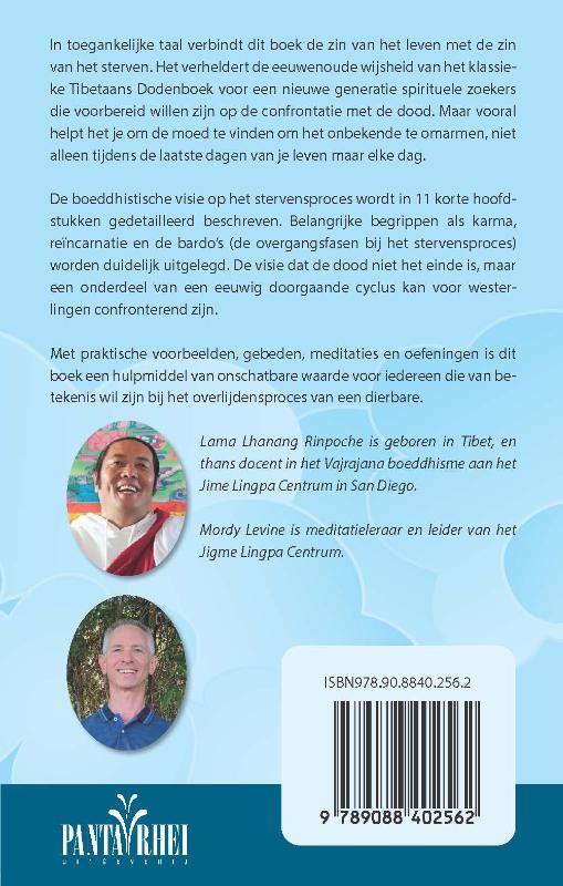 Achterkant van Het Tibetaans dodenboek voor beginners
