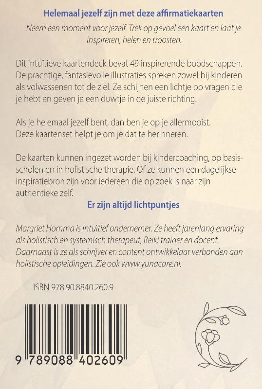 Achterkant van InnerKids affirmatiekaarten