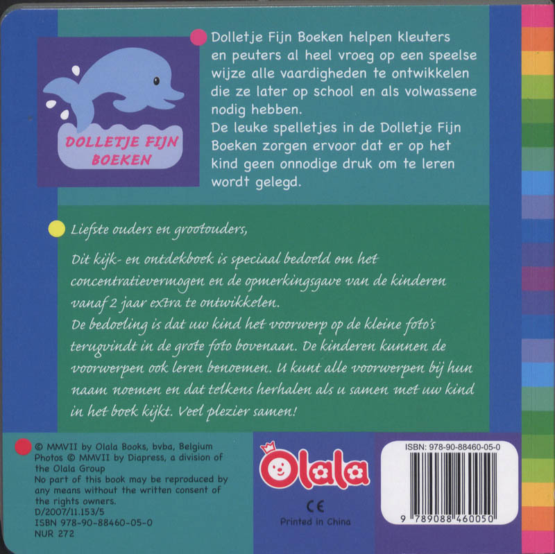 Achterkant van Zoekplaatjes dieren