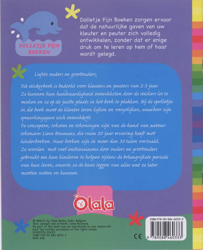 Achterkant van Eerste leerspelletjes stickerboek