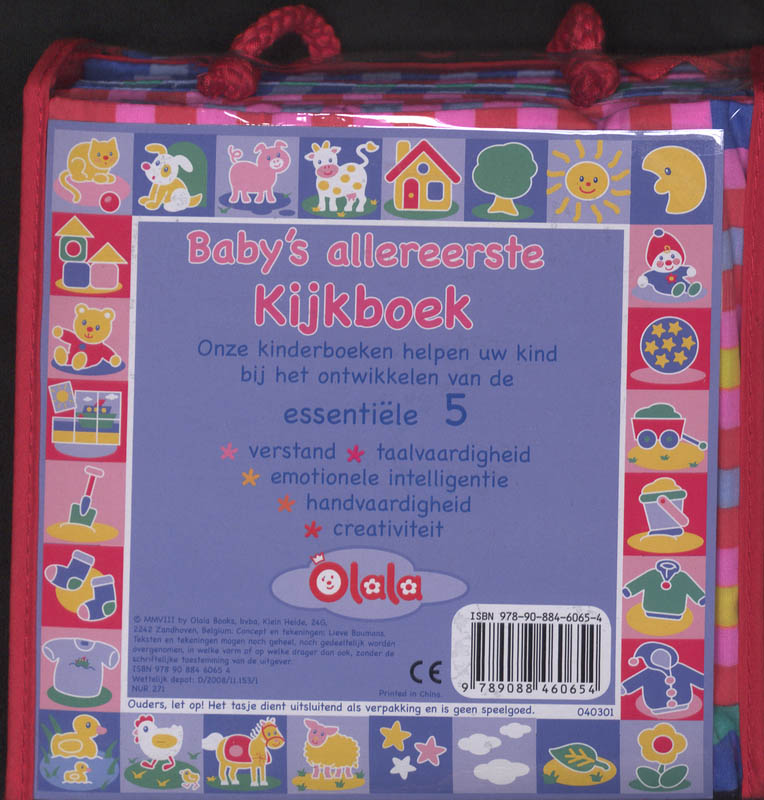 Achterkant van Baby's allereerste kijkboek