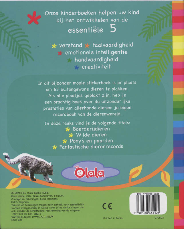 Achterkant van Fantastische dierenrecords stickerboek