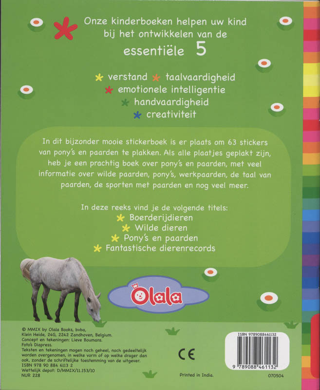 Achterkant van Pony's en paarden stickerboek