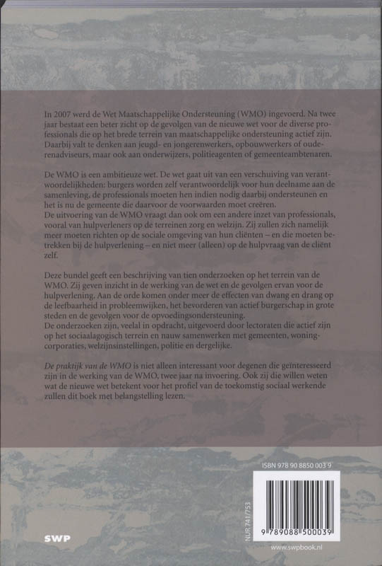 Achterkant van De praktijk van de WMO