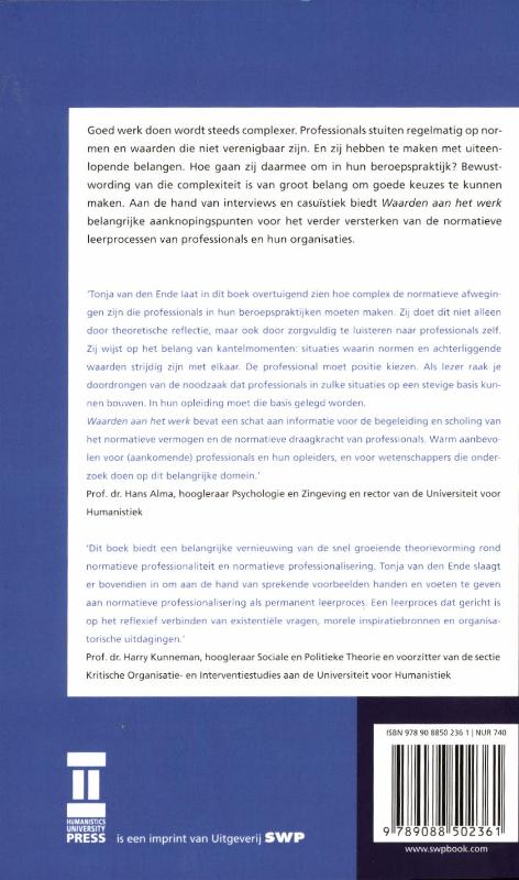 Achterkant van Waarden aan het werk