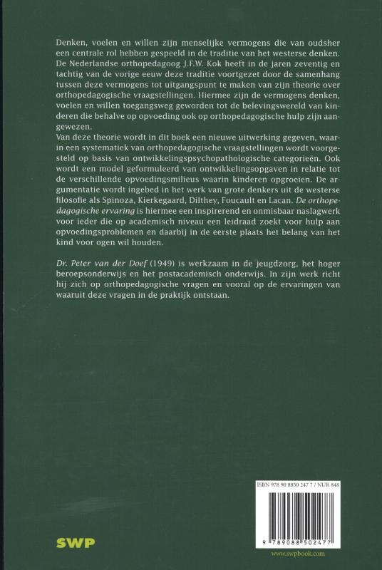 Achterkant van De orthopedagogische ervaring