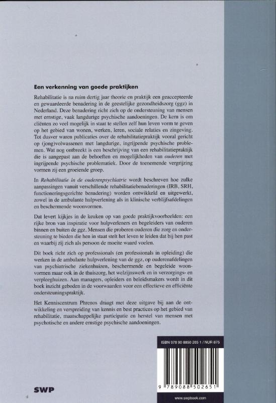 Achterkant van Rehabilitatie in de ouderenpsychiatrie