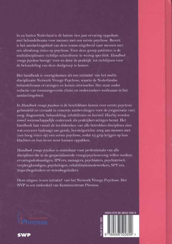 Achterkant van Handboek vroege psychose