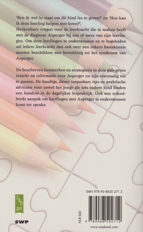 Achterkant van Omgaan met Asperger in de klas