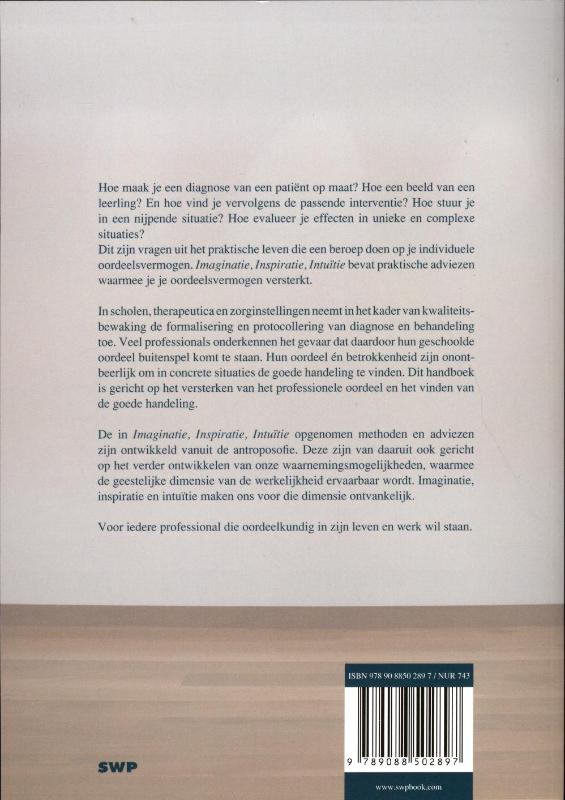 Achterkant van Imaginatie, inspiratie, intuïtie