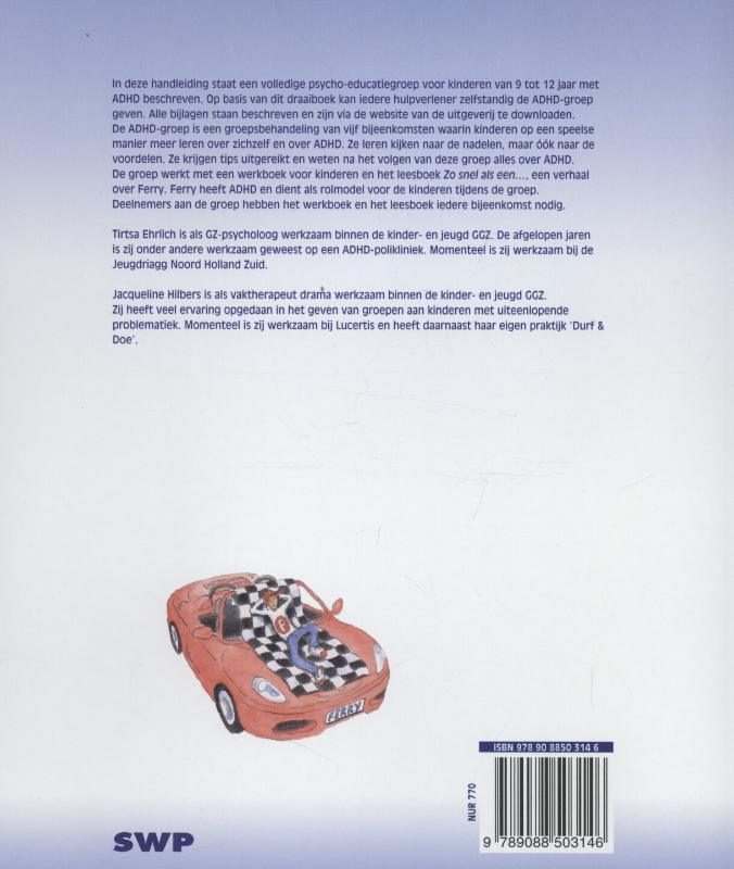 Achterkant van Draaiboek voor trainers van ADHD-groepen