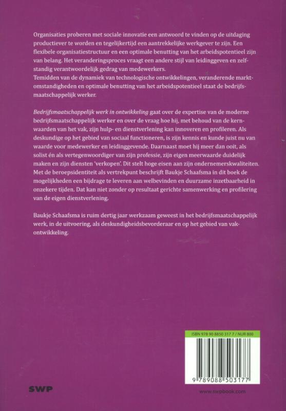 Achterkant van Bedrijfsmaatschappelijk werk in ontwikkeling