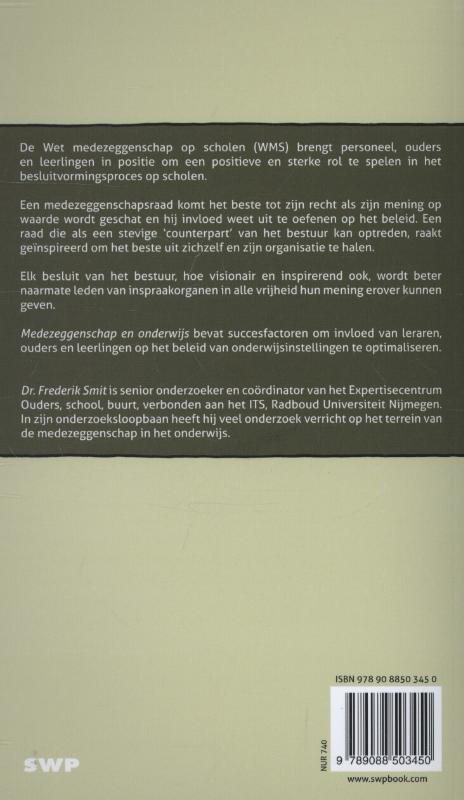 Achterkant van Medezeggenschap en onderwijs
