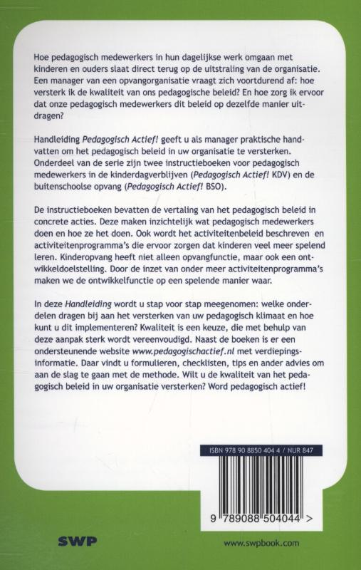 Achterkant van Handleiding pedagogisch actief