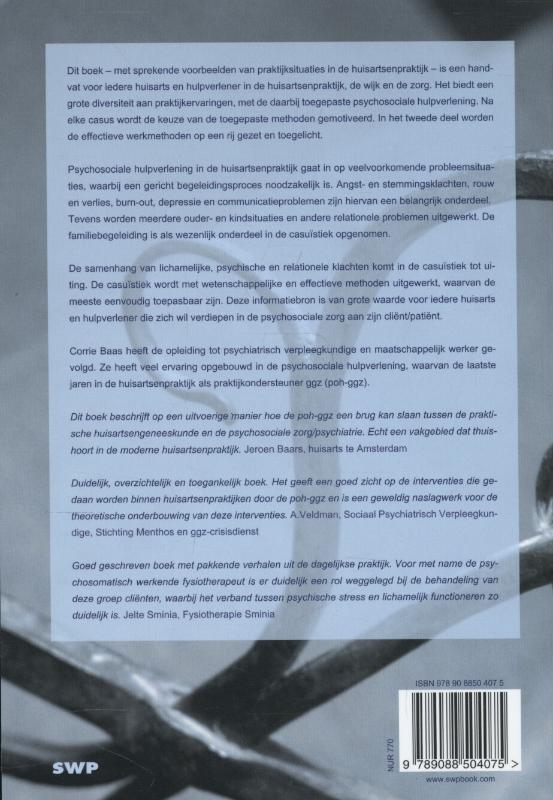 Achterkant van Psychosociale hulpverlening in de huisartsenpraktijk