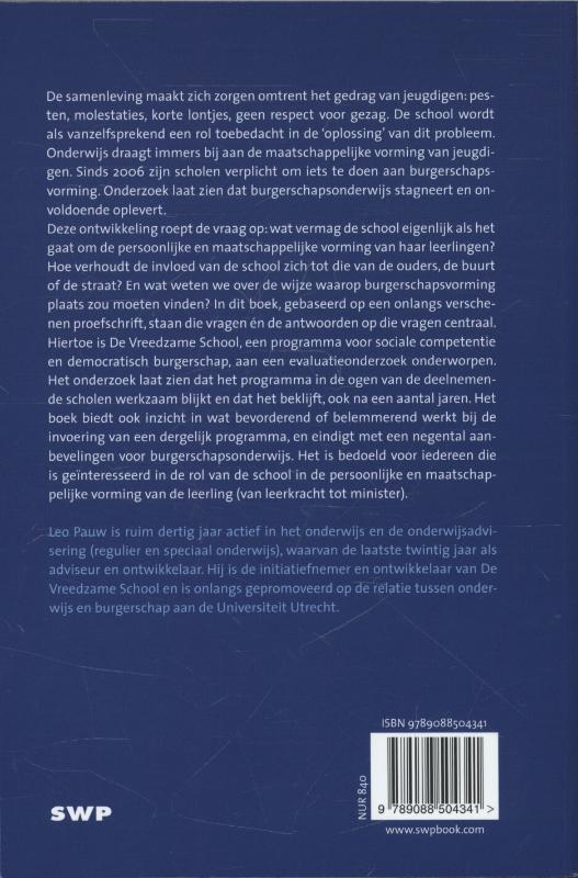 Achterkant van De vreedzame school