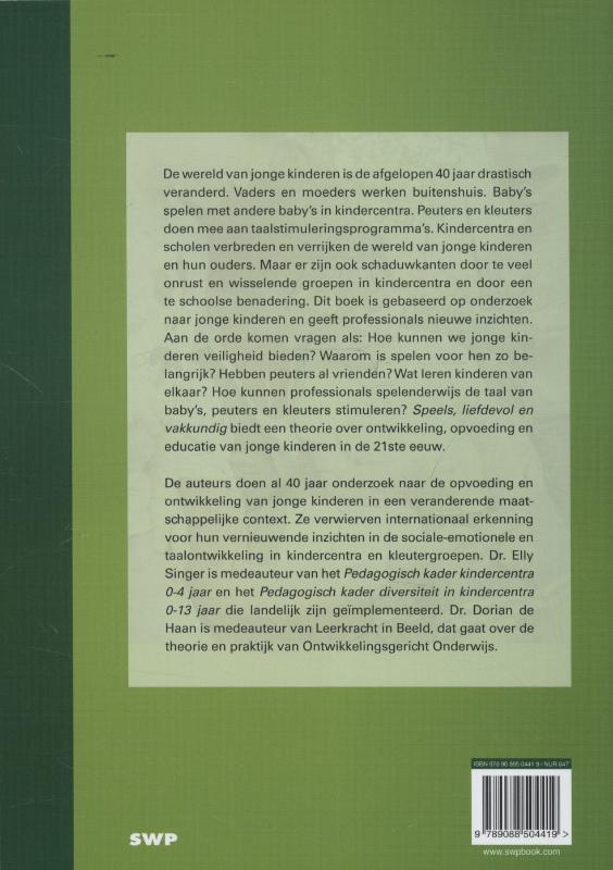 Achterkant van Speels, liefdevol en vakkundig