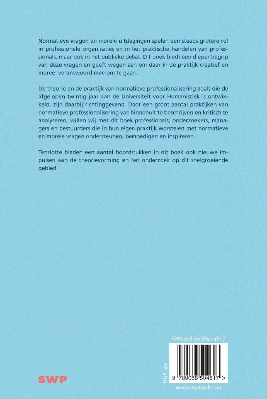 Achterkant van Praktijken van normatieve professionalisering