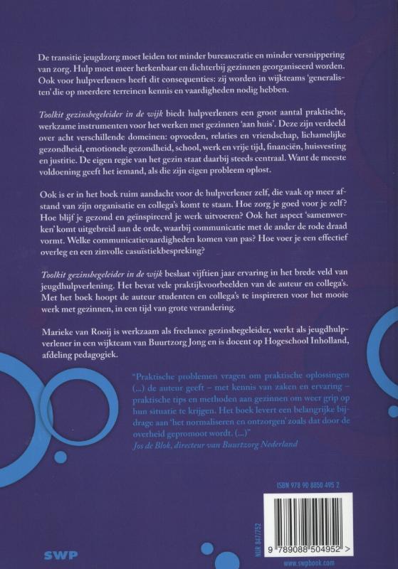 Achterkant van Toolkit gezinsbegeleider in de wijk