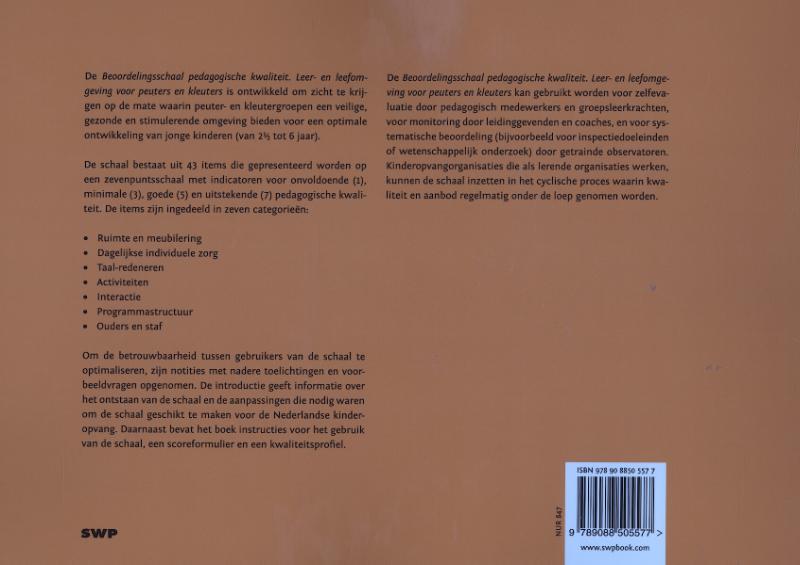 Achterkant van Beoordelingsschaal pedagogische kwaliteit