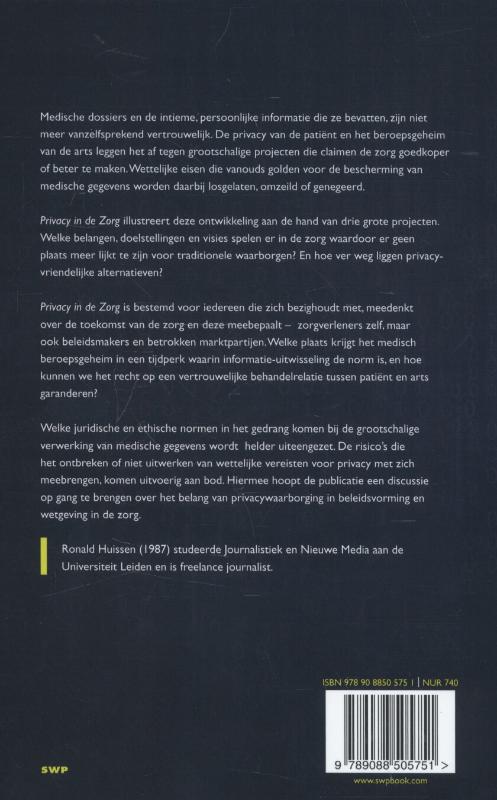 Achterkant van Privacy in de zorg