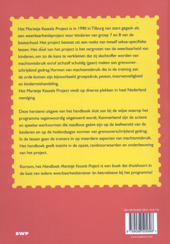 Achterkant van Handboek Marietje Kessels project