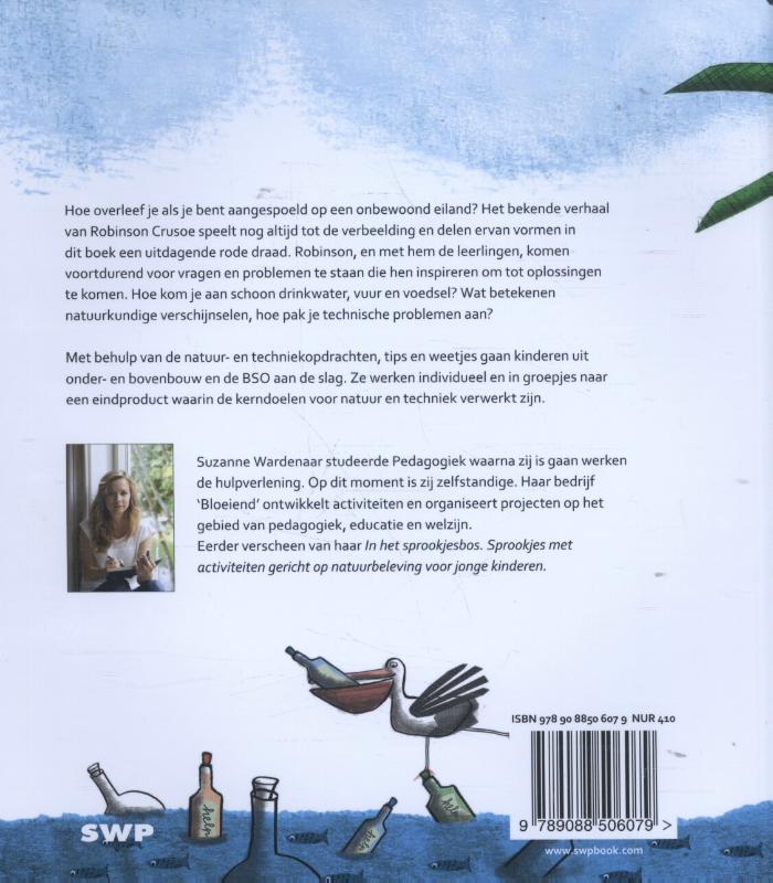 Achterkant van Op een onbewoond eiland