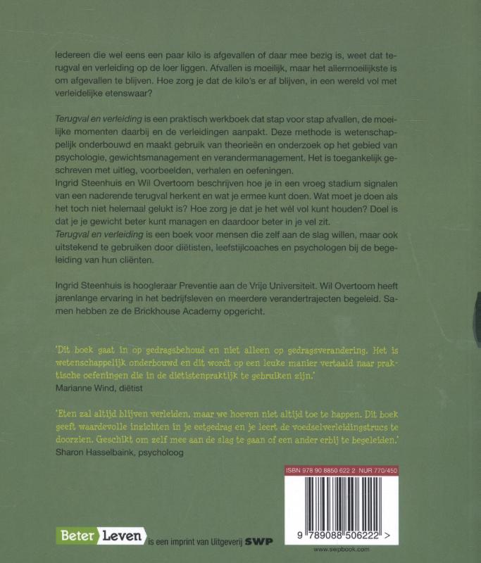 Achterkant van Terugval en verleiding